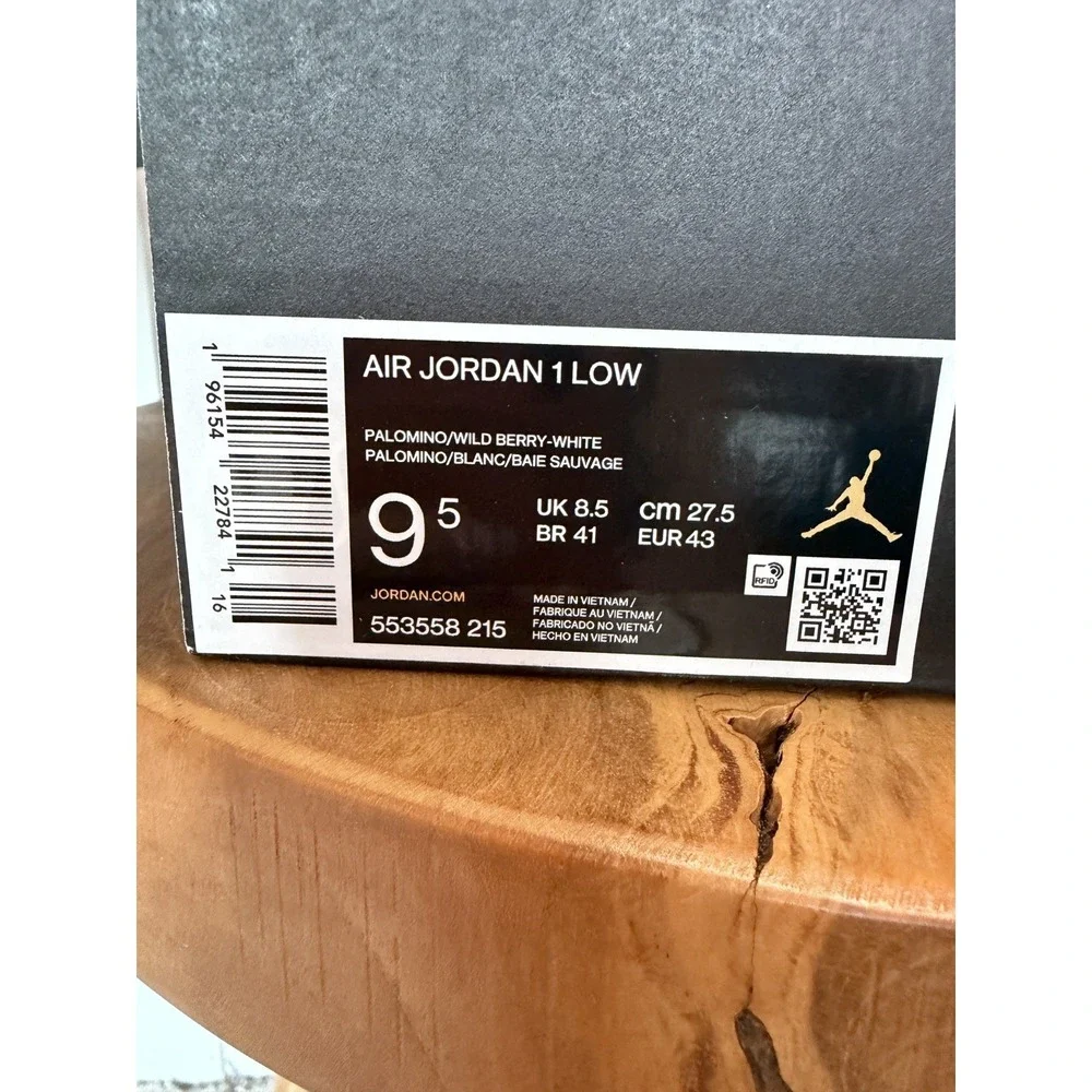 Air Jordan 1 Low Purple Mocha Palomino Wild Berry White 553558-215 Mens 9.5